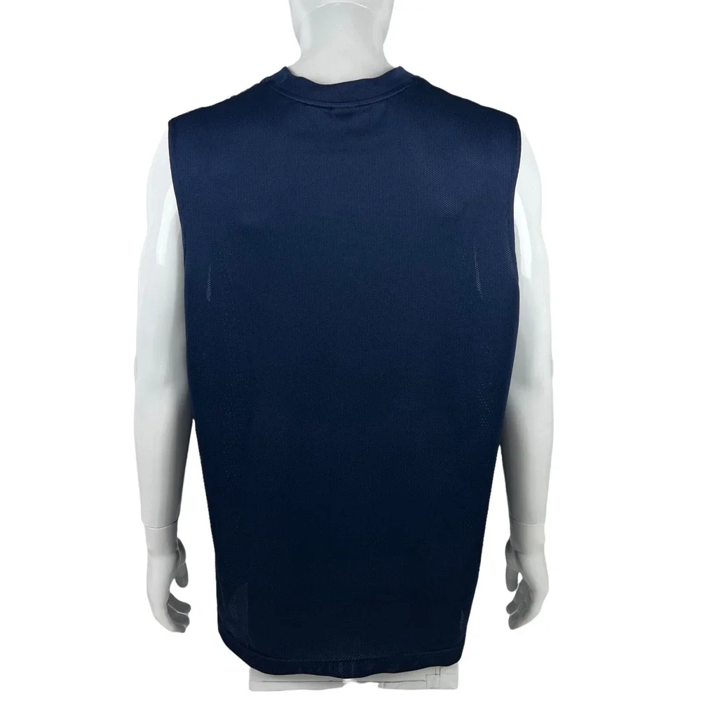 Nike Mens 2XL Shirt Sleeveless Center Swoosh Logo Blue Vintage Y2K EUC